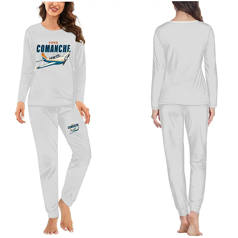 Piper PA-24-250 Comanche 250 - Women Pajamas - Cartoon Chest - Light Gray