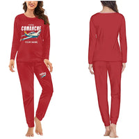 Thumbnail for Piper PA-24-250 Comanche 250 - Women Pajamas - Cartoon Chest + Name - Red