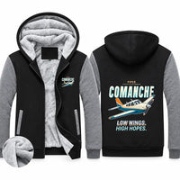 Thumbnail for Piper PA-24-250 Comanche 250 Zipped Sweatshirts - Cartoon - Black & Gray