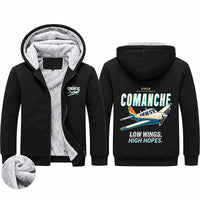 Thumbnail for Piper PA-24-250 Comanche 250 Zipped Sweatshirts - Cartoon - Black