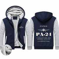Thumbnail for Piper PA-24-250 Comanche 250 Zipped Sweatshirts - Heritage - Navy & Gray