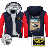 Thumbnail for Piper PA-24-250 Comanche 250 Zipped Sweatshirts - Poster + Name - Navy & Red