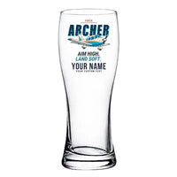 Thumbnail for Piper PA-28-181 Archer LX - Cartoon + Name - Pilsner Beer Glass