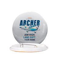 Thumbnail for Piper PA-28-181 Archer LX - Cartoon + Name - Pin - Light Gray