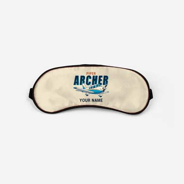 Piper PA-28-181 Archer LX - Cartoon + Name - Sleep Mask - Beige