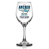 Thumbnail for Piper PA-28-181 Archer LX - Cartoon + Name - Wine Glass