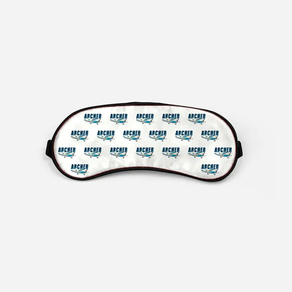 Piper PA-28-181 Archer LX - Cartoon Pattern - Sleep Mask - White