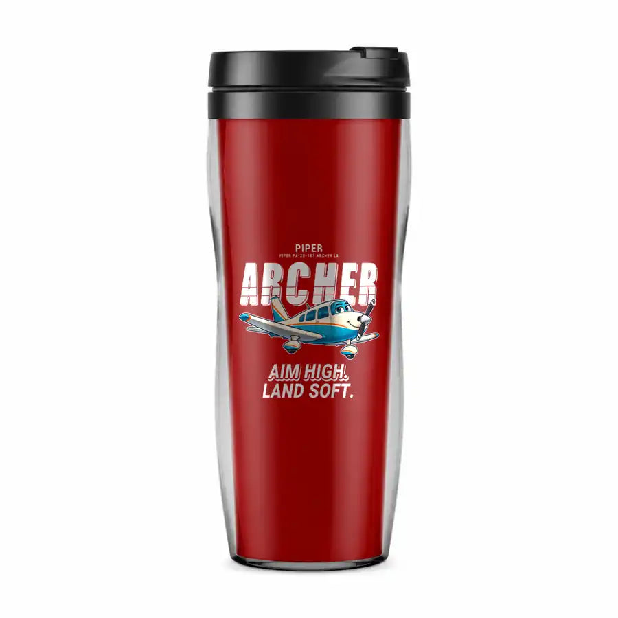 Piper PA-28-181 Archer LX - Cartoon - Plastic (No Holder) - Red