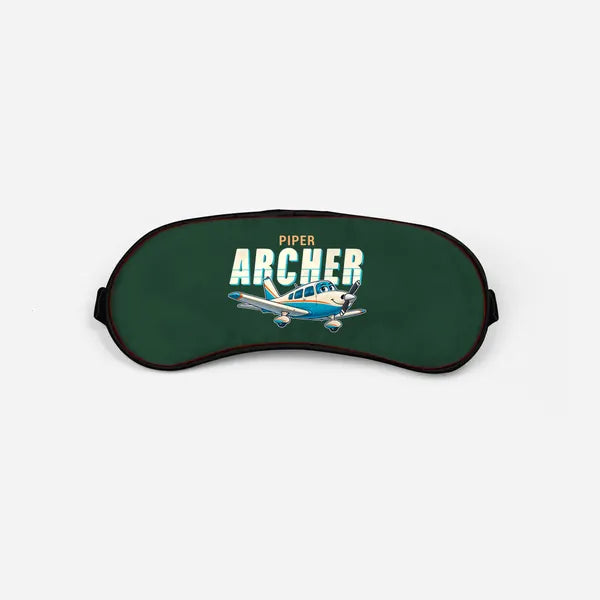 Piper PA-28-181 Archer LX - Cartoon - Sleep Mask - Dark Green