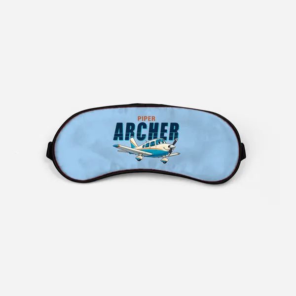 Piper PA-28-181 Archer LX - Cartoon - Sleep Mask - Light Blue