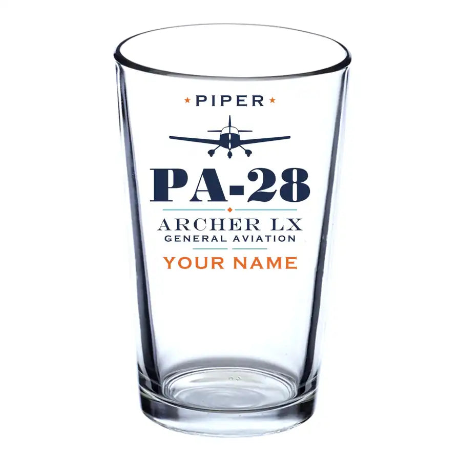 Piper PA-28-181 Archer LX - Heritage + Name - Beer & Water Glass
