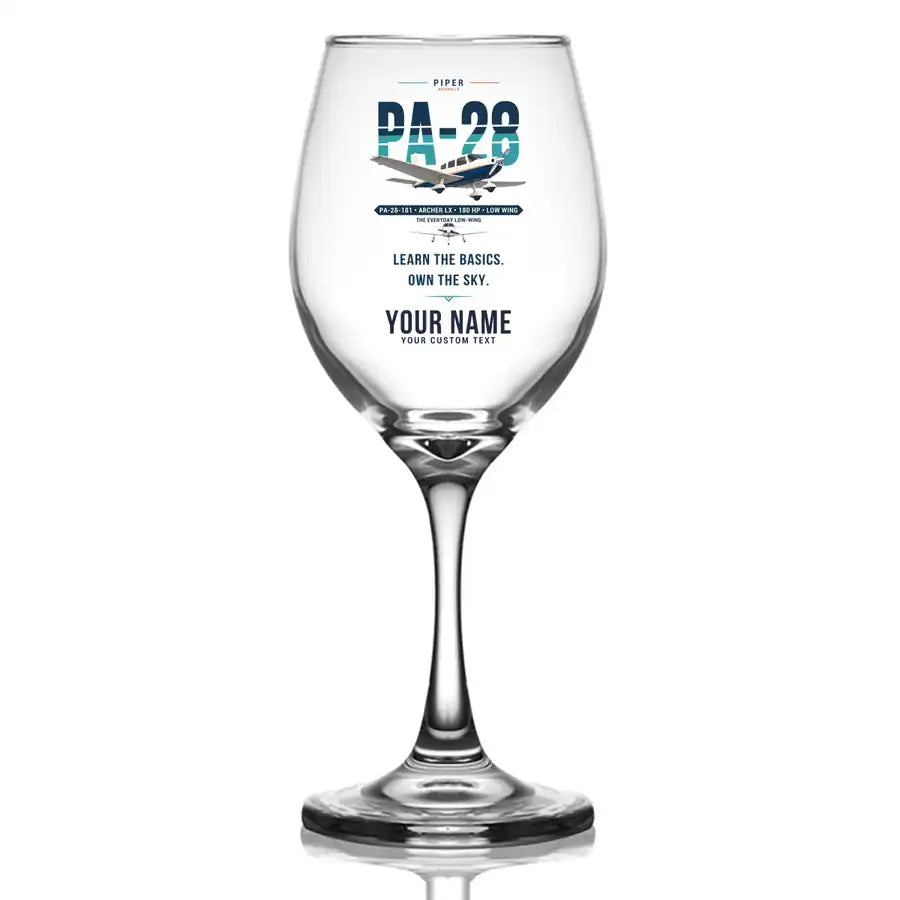 Piper PA-28-181 Archer LX - Original + Name - Wine Glass