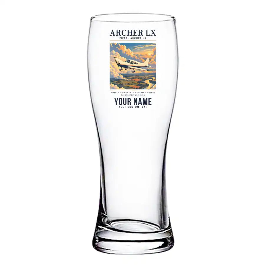 Piper PA-28-181 Archer LX - Poster + Name - Pilsner Beer Glass