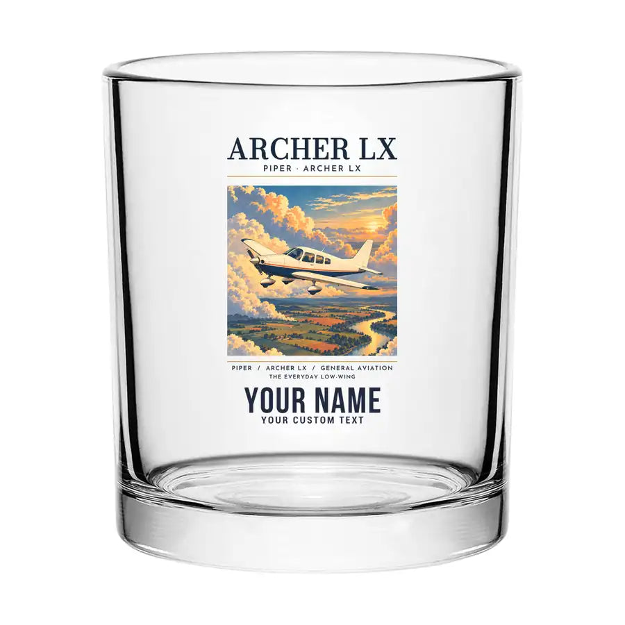 Piper PA-28-181 Archer LX - Poster + Name - Special Whiskey Glass