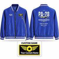 Thumbnail for Piper PA-28-181 Archer LX Stylish Jackets - Baseball Collar - Original + Name - Royal Blue
