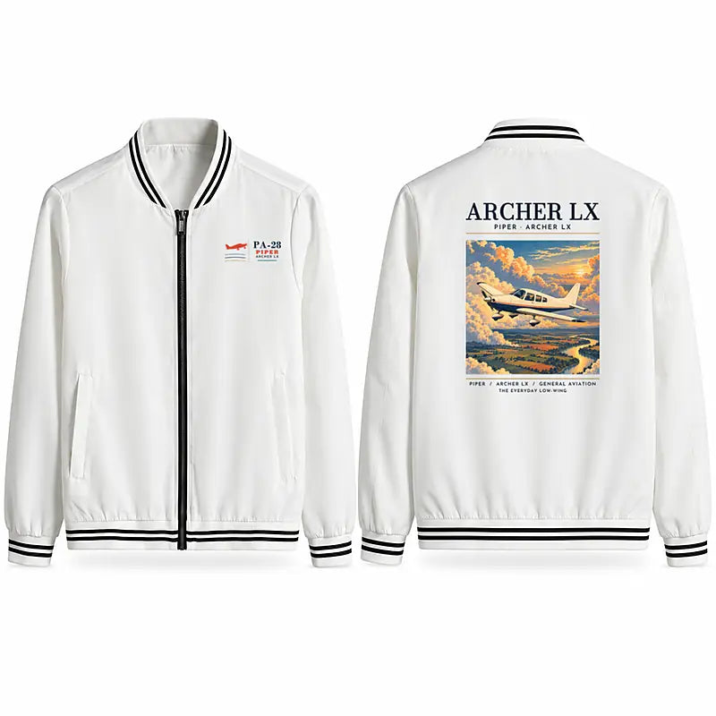 Piper PA-28-181 Archer LX Stylish Jackets - Baseball Collar - Poster - White