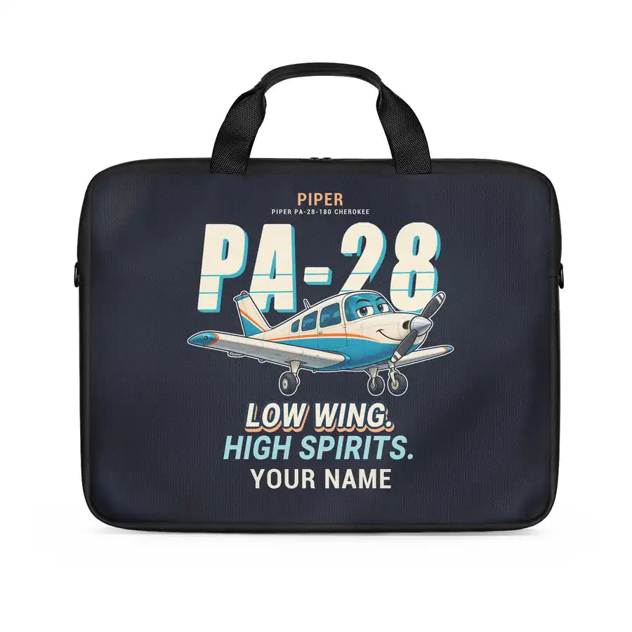 Piper PA-28 Cherokee - Cartoon + Name - Laptop Bag