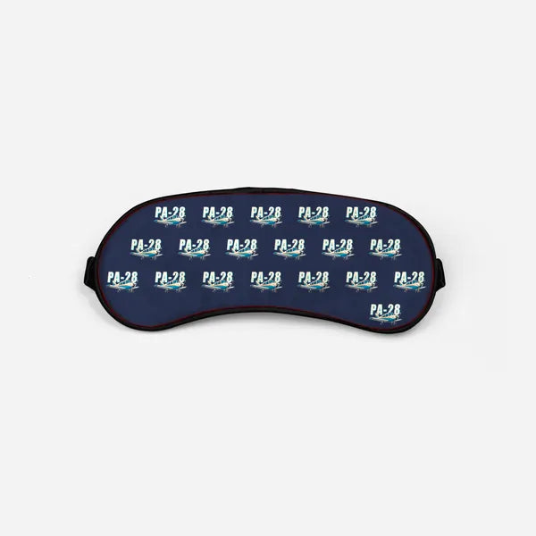 Piper PA-28 Cherokee - Cartoon Pattern - Sleep Mask - Navy Blue