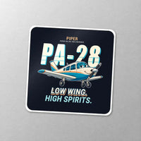 Thumbnail for Piper PA-28 Cherokee - Cartoon - Square Sticker - Close-up