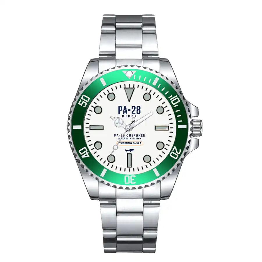 Piper PA-28 Cherokee - Classic - White - Premium Diver - Green
