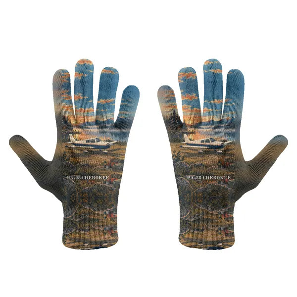 Piper PA-28 Cherokee - Gloves - Full - 3D + Name - Full Print
