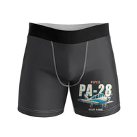 Thumbnail for Piper PA-28 Cherokee - Men Boxers - Cartoon + Name - Black