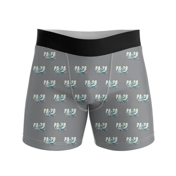 Piper PA-28 Cherokee - Men Boxers - Cartoon Pattern - Gray