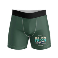 Thumbnail for Piper PA-28 Cherokee - Men Boxers - Original + Name - Dark Green