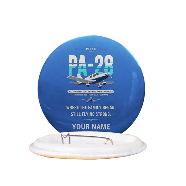 Piper PA-28 Cherokee - Original + Name - Pin - Blue