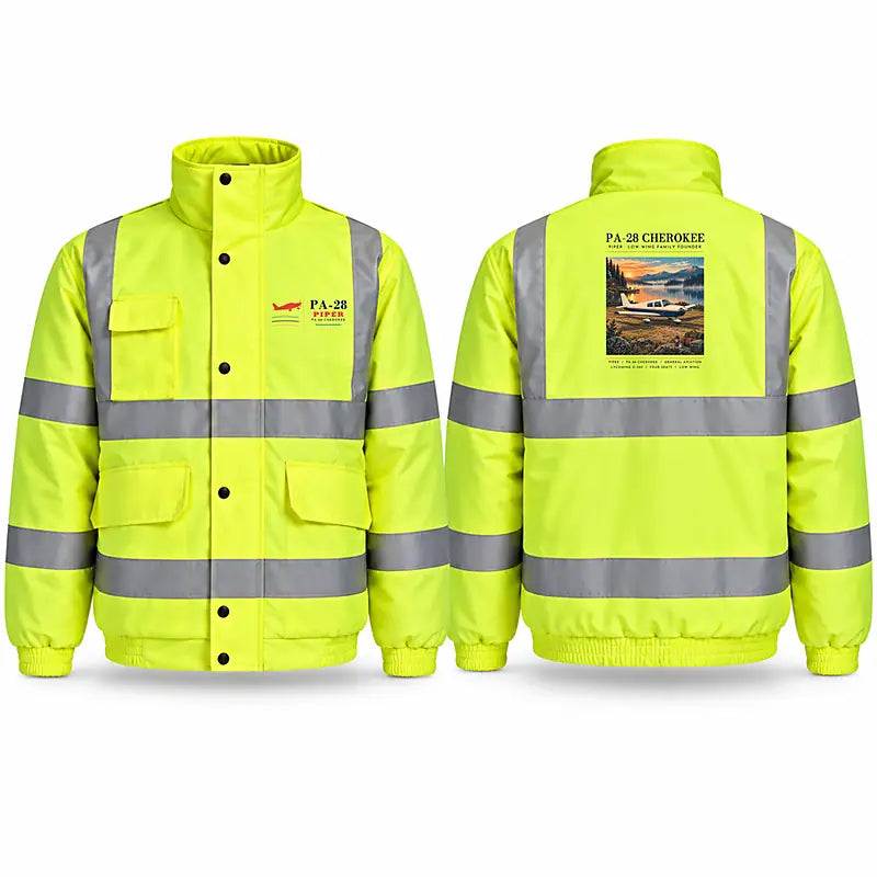 Piper PA-28 Cherokee Reflective Winter Jackets - Poster - Fluorescent Yellow