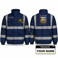 Thumbnail for Piper PA-28 Cherokee Reflective Winter Jackets - Poster + Name - Navy Blue
