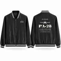 Thumbnail for Piper PA-28 Cherokee Stylish Jackets - Baseball Collar - Heritage - Black