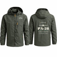Thumbnail for Piper PA-28 Cherokee Stylish Jackets - Hooded Windbreaker - Heritage - Olive Green