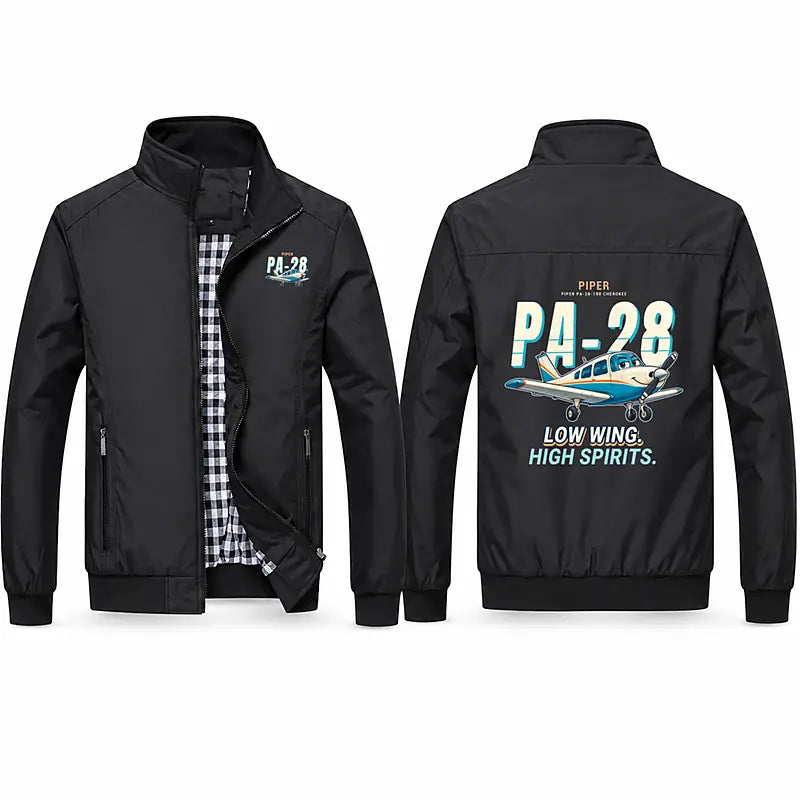 Piper PA-28 Cherokee Stylish Jackets - Stand Collar - Cartoon - Black