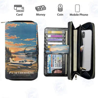 Thumbnail for Piper PA-28 Cherokee Leather Wallets - Zip Long Wallet - 3D