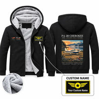 Thumbnail for Piper PA-28 Cherokee Zipped Sweatshirts - Poster + Name - Black