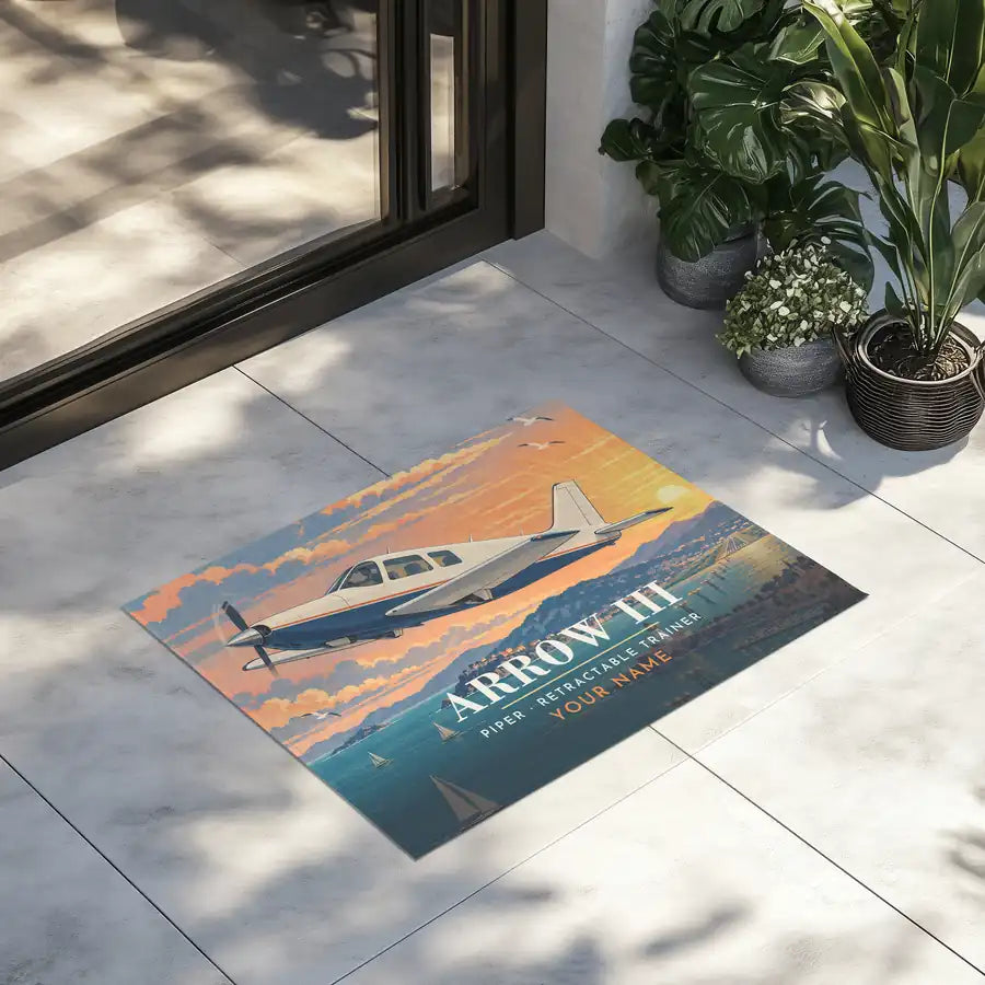 Piper PA-28R Arrow III - 3D + Name - Door Mat