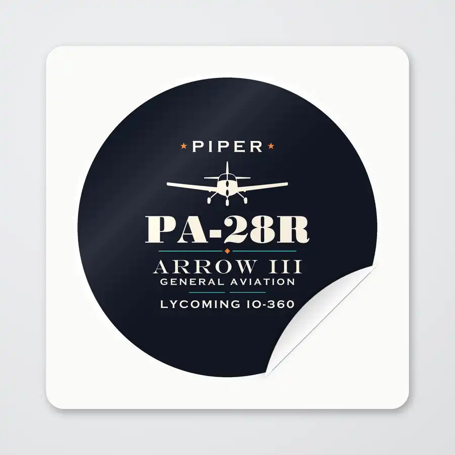 Piper PA-28R Arrow III - Heritage - Circle Sticker - Peel