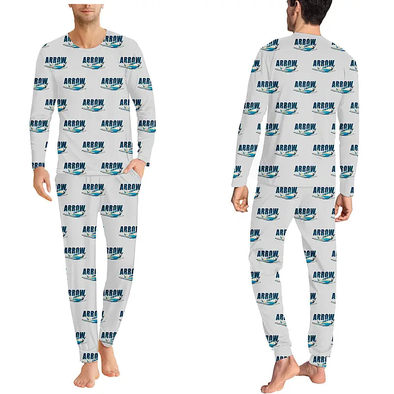 Piper PA-28R Arrow III - Men Pajamas - Cartoon Pattern - Light Gray