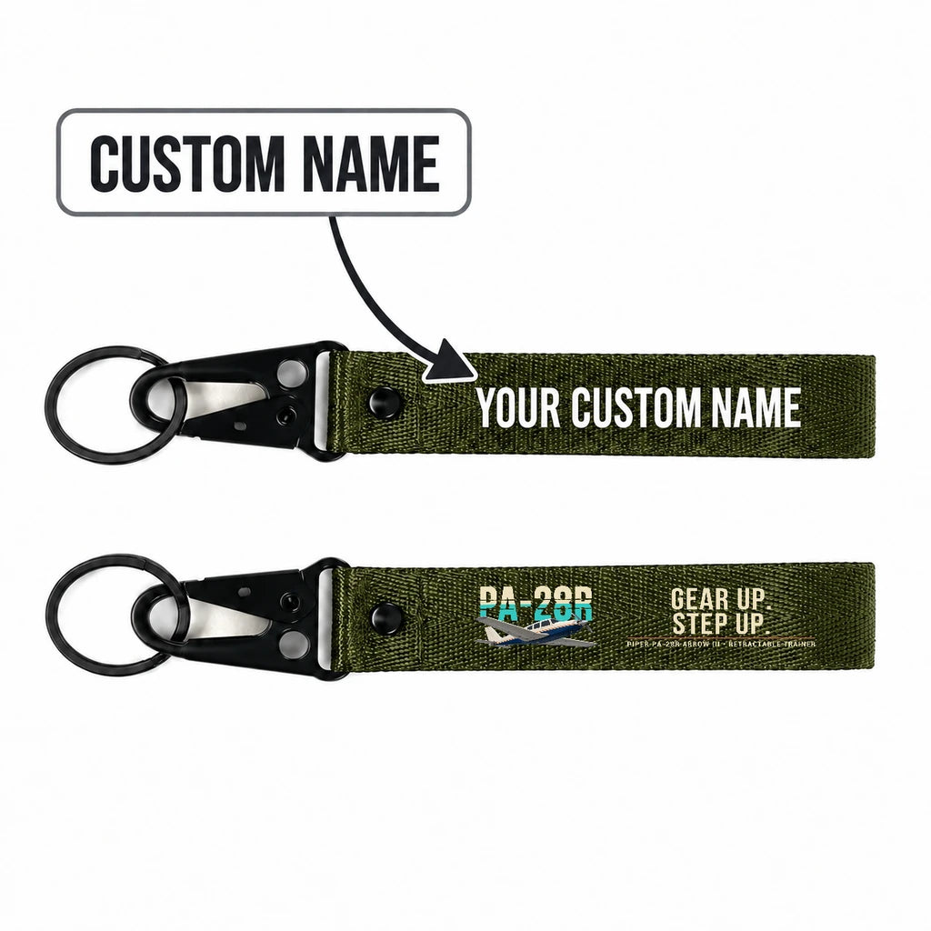 Piper PA-28R Arrow III Hawk-Shaped Key Chains - Dark Green - Original - Personalized