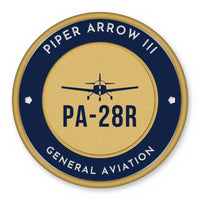 Thumbnail for Piper PA-28R Arrow III Patches - Circle - Navy Gold