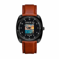 Thumbnail for Piper PA-28R Arrow III - Poster + Name - Luxury Cushion - Black and Dark Brown Strap
