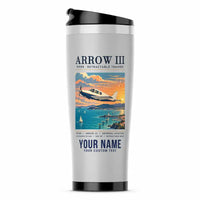 Thumbnail for Piper PA-28R Arrow III - Poster + Name - Stainless Steel (No Holder) - Light Gray