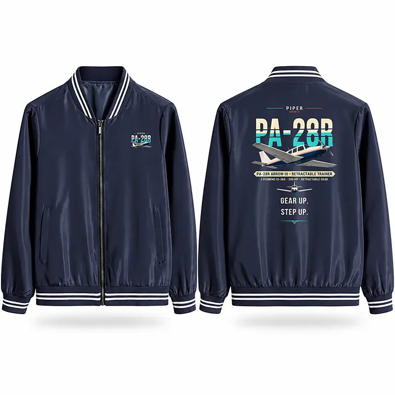 Piper PA-28R Arrow III Stylish Jackets - Baseball Collar - Original - Navy Blue