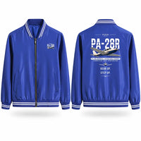 Thumbnail for Piper PA-28R Arrow III Stylish Jackets - Baseball Collar - Original - Royal Blue
