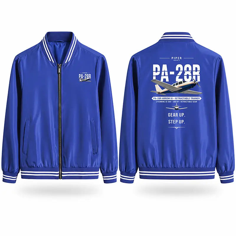 Piper PA-28R Arrow III Stylish Jackets - Baseball Collar - Original - Royal Blue