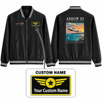 Thumbnail for Piper PA-28R Arrow III Stylish Jackets - Baseball Collar - Poster + Name - Black