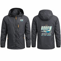 Thumbnail for Piper PA-28R Arrow III Stylish Jackets - Hooded Windbreaker - Cartoon - Charcoal