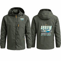 Thumbnail for Piper PA-28R Arrow III Stylish Jackets - Hooded Windbreaker - Cartoon - Olive Green