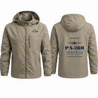 Thumbnail for Piper PA-28R Arrow III Stylish Jackets - Hooded Windbreaker - Heritage - Khaki